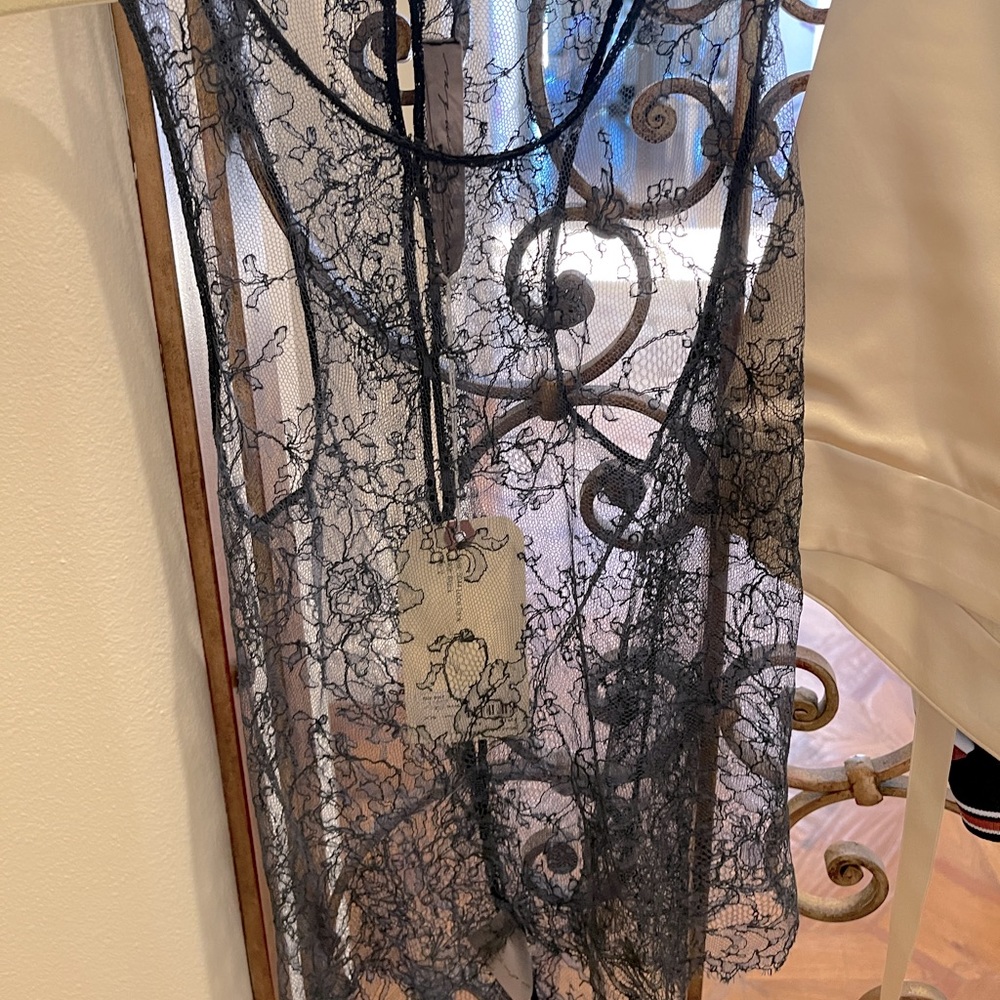 NWT McQ navy blue lace tank top